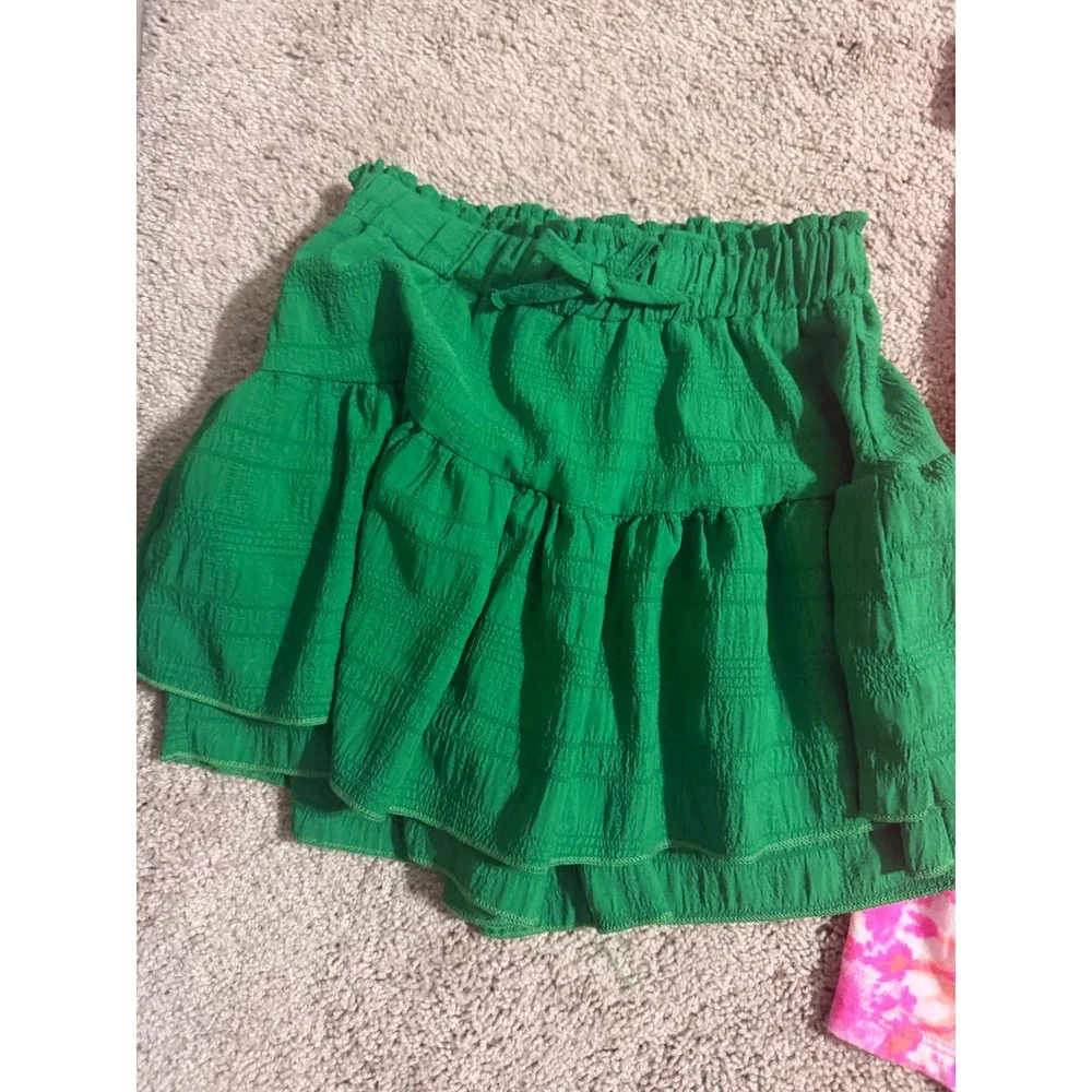 Girls Summer Bundle Circo‎ Tie Dye Romper Olive Gauze Romper SHEIN Green Skirt 8